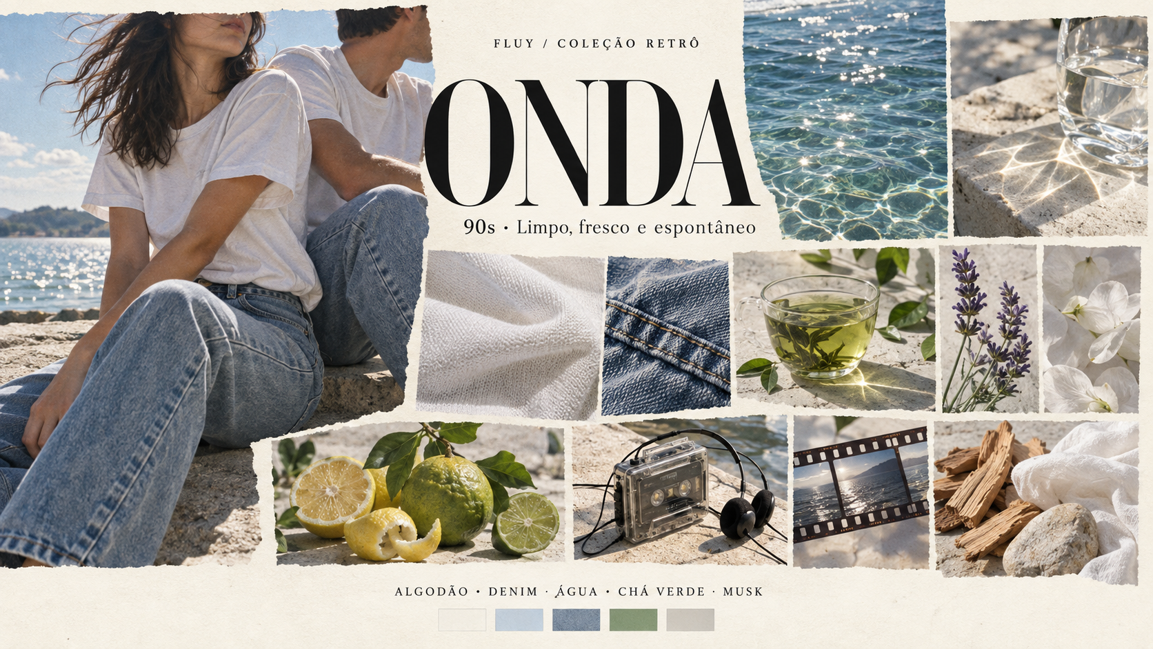 Moodboard conceitual ONDA