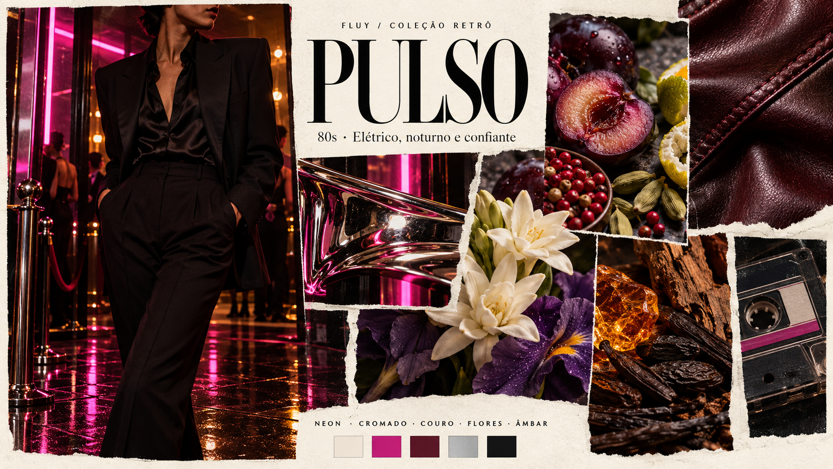 Moodboard conceitual PULSO